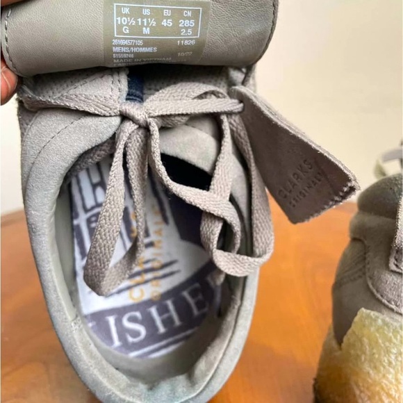 CLARKS Men’s Wallabee Grey Nubuck Suede Loafer Shoes | US 11.5 - Picture 6 of 7